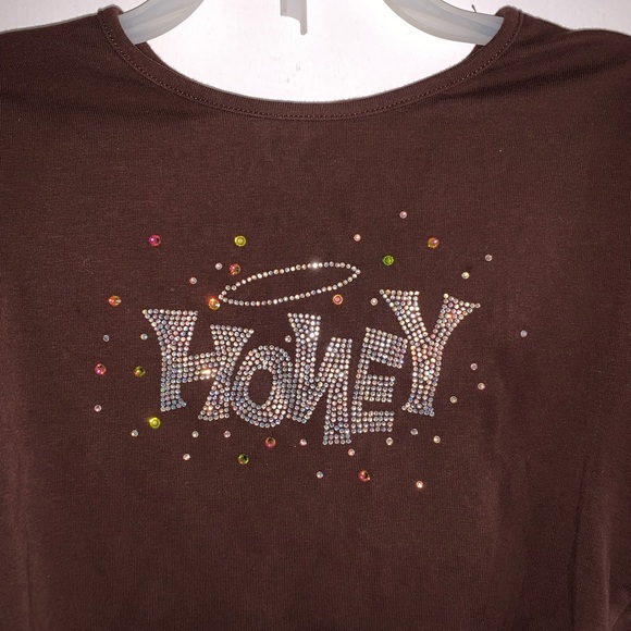 SHEIN Rhinestone Honey Crop Top - Picture 2 of 4